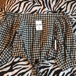 Plaid black and cream